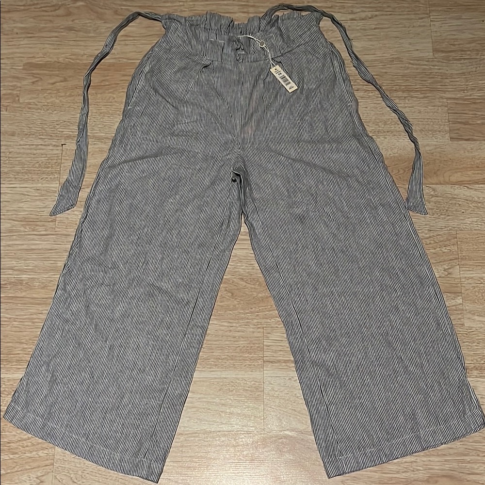 Striped Paperbag Waist Pants